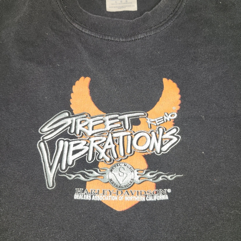 Mens Harley Davidson street Vibrations T Shirt - Picture 3 of 7